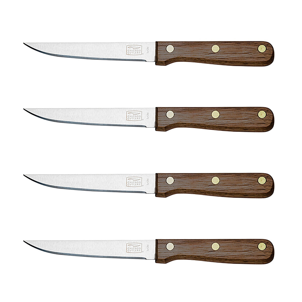Chicago Cutlery B144 Walnut Tradition Stainless Steel Steak Knife Set 4/pc.