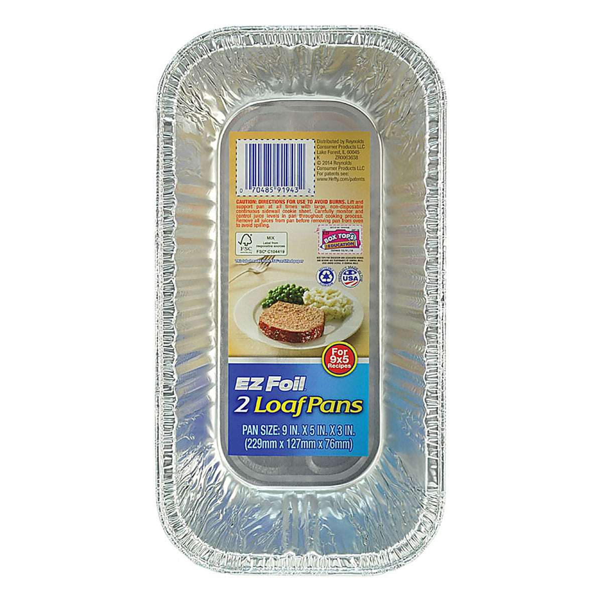 E-Z Foil Z91943 5 in. W x 9 in. L Loaf Pan Silver