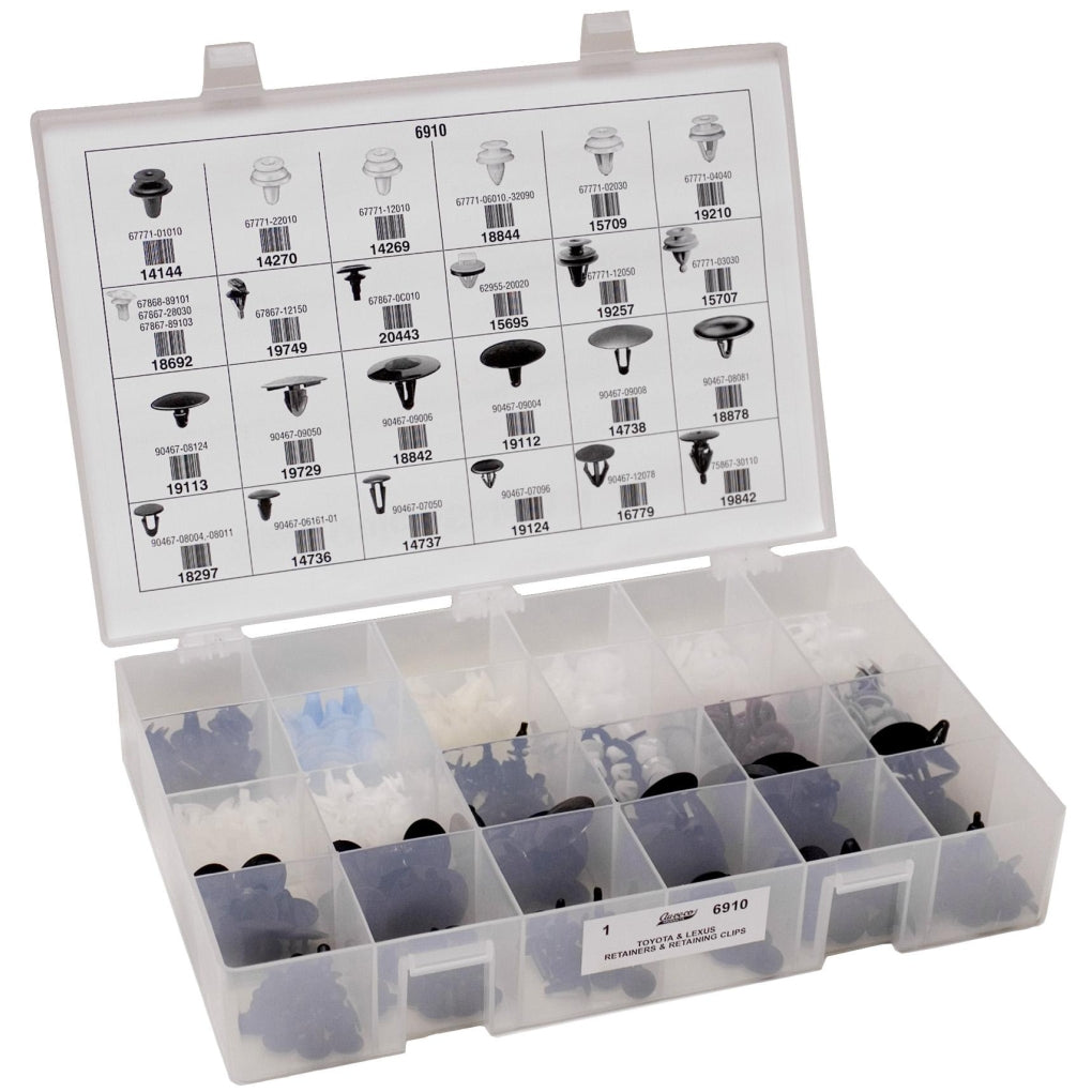 Auveco 6910 Toyota And Lexus Retainers And Retaining Clips Quik-Select Ii Kit Assortment