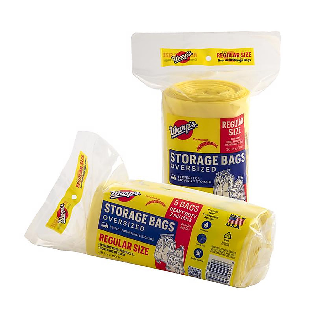 Warp's CB-36 Regular Yellow Storage Bag 36" x 60" 5/Pack