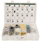 Auveco 6955 Tesla Clips, Fastener, Retainer Assortment 16 Items 210 Pieces