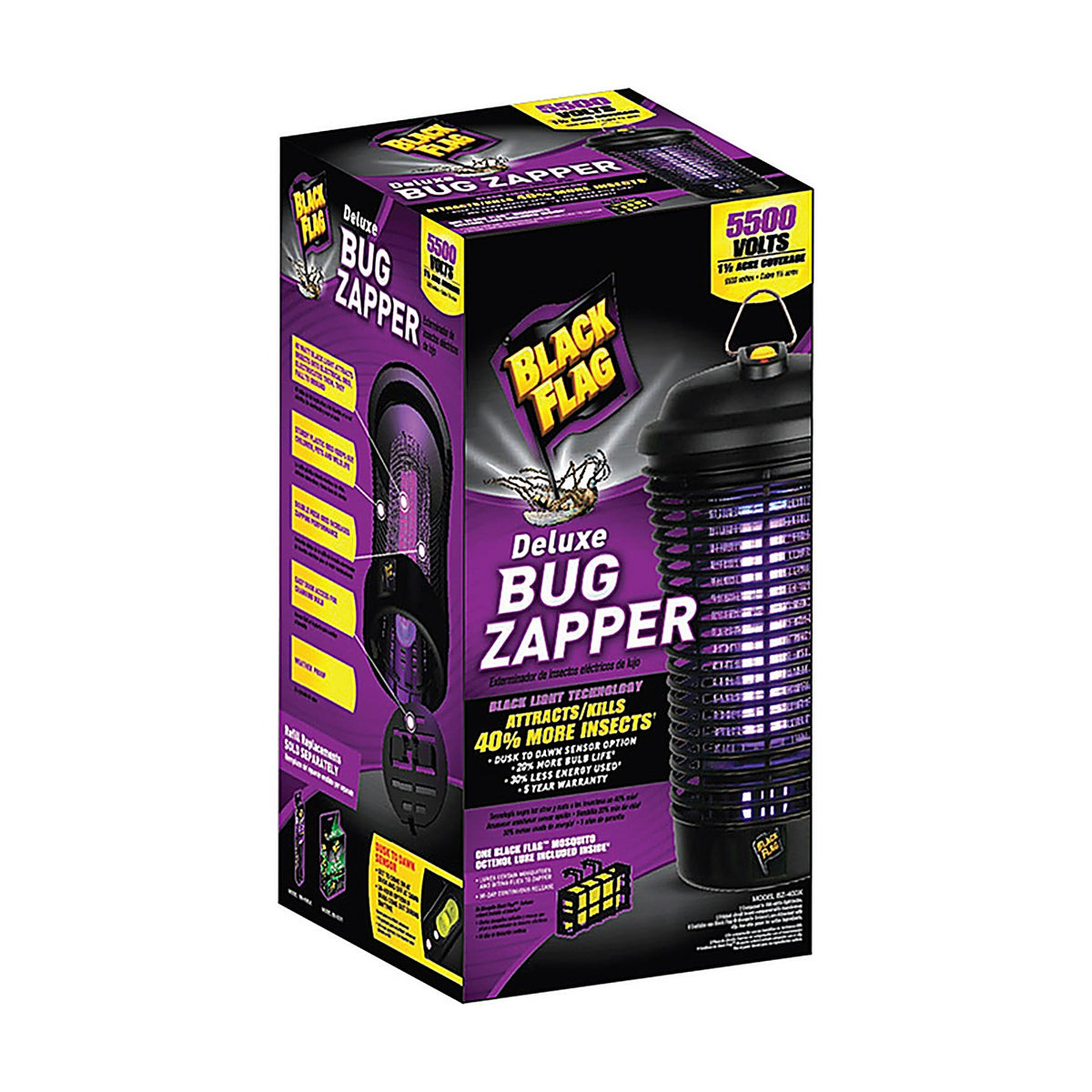 Black Flag 75001 Deluxe Outdoor Bug Zapper 1.5 acre 40 watt