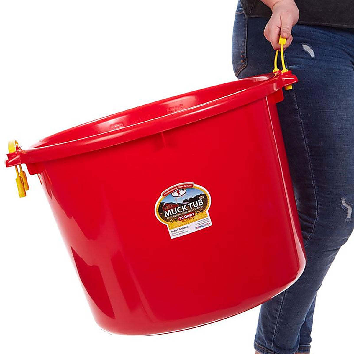 Miller P-SB70-RED 70 qt. Plastic Bucket For Livestock