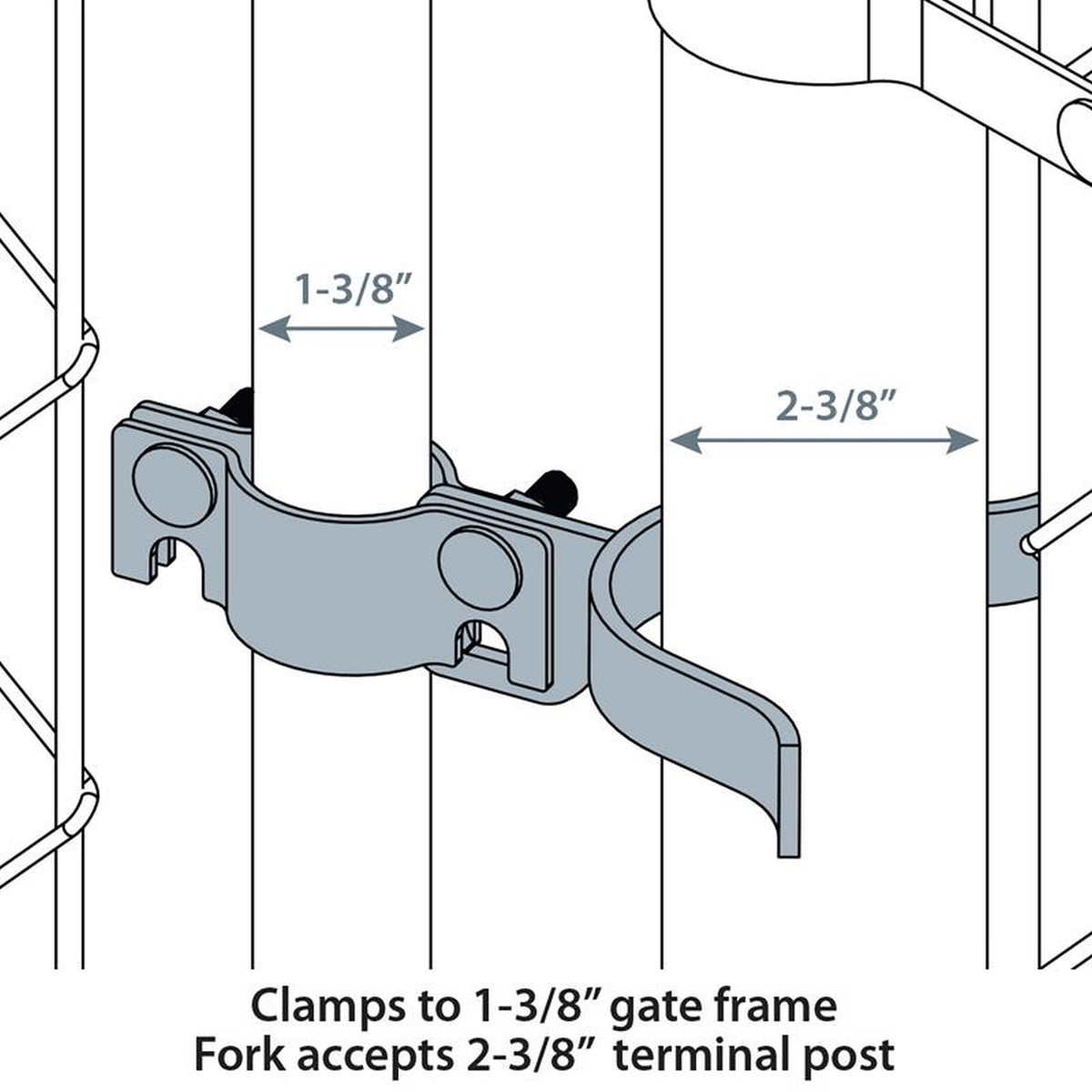 Midwest Air Technologies 328536C YardGard Galvanized Steel Drive Gate Hardware Set 1/Pack