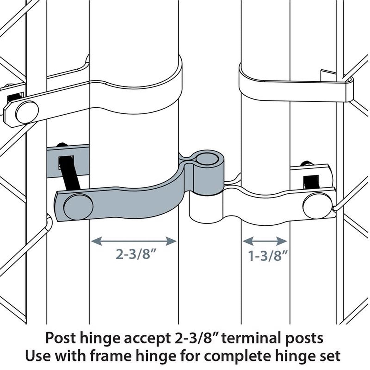 Midwest Air Technologies 328530C YardGard Steel Chain Link Gate Hinge Clamp 1/Pack