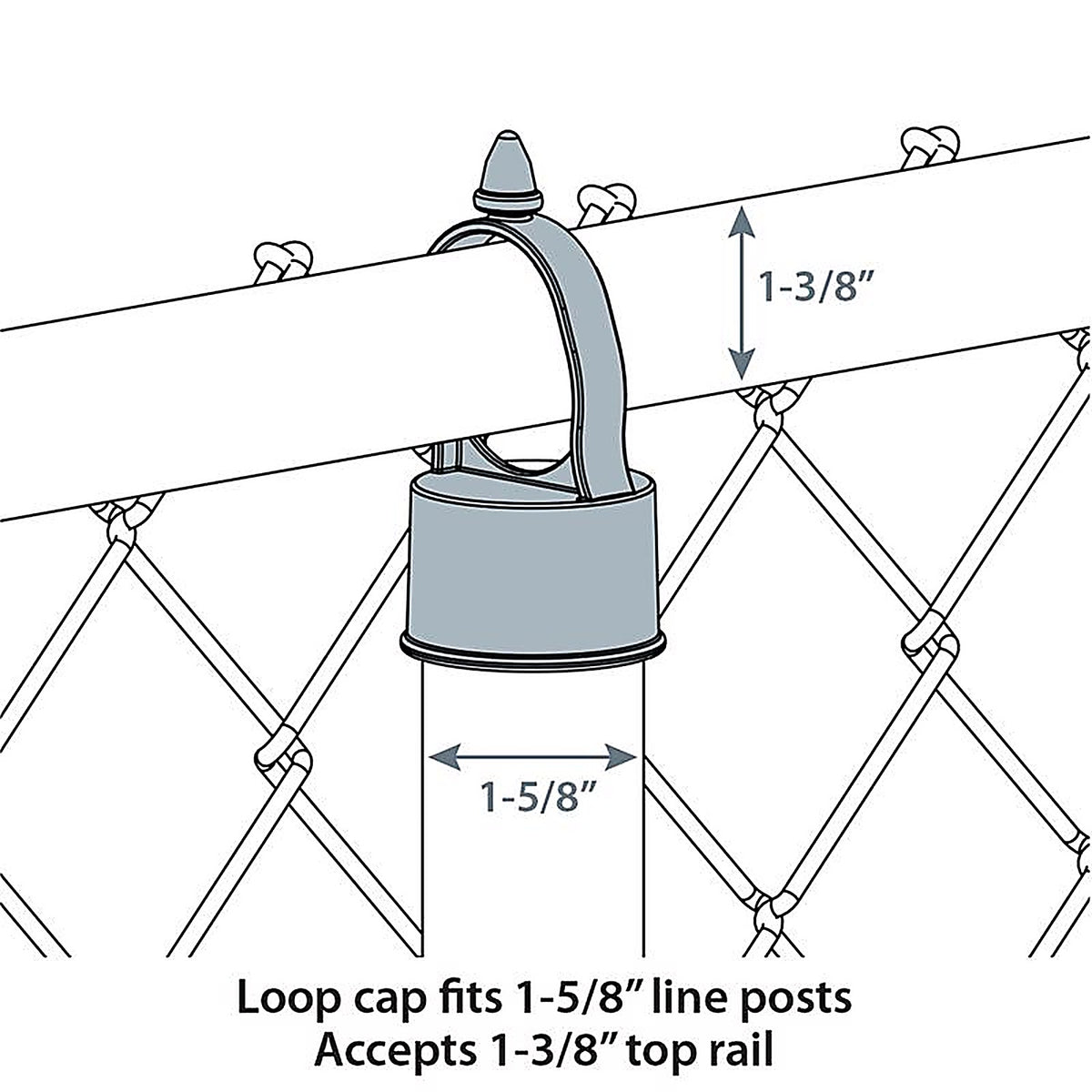 Midwest Air Technologies 328556C YardGard 1.625 in. L Aluminum Chain Link Eye Top Cap 1/Pack