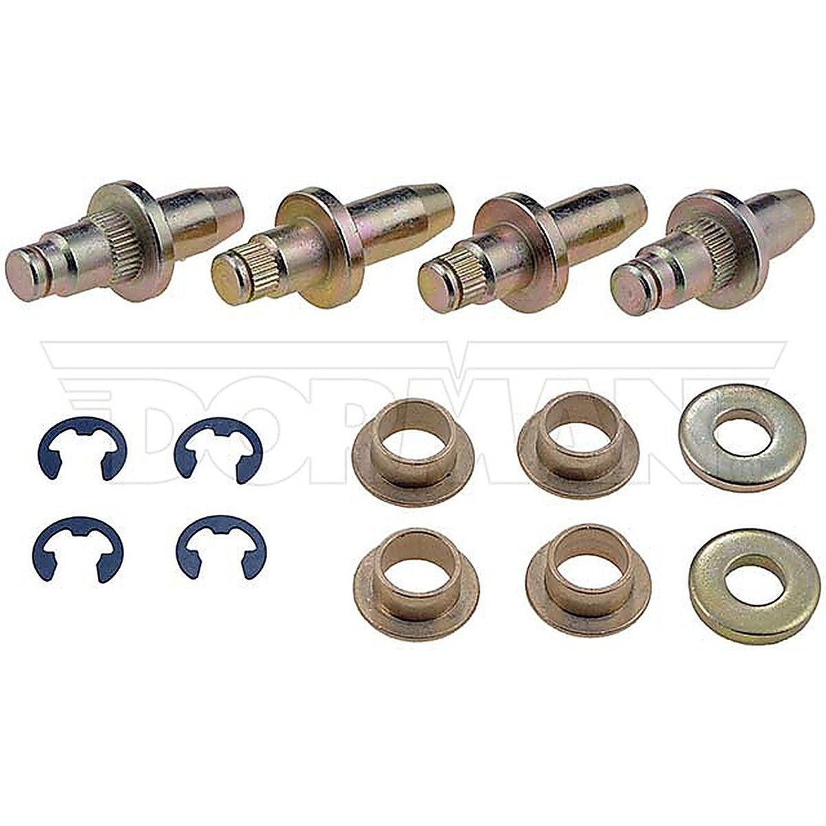 Dorman 703-267 Door Hinge Pin And Bushing Kit 4 Pins, 4 Bushings, 2 Washers And 4 Clips