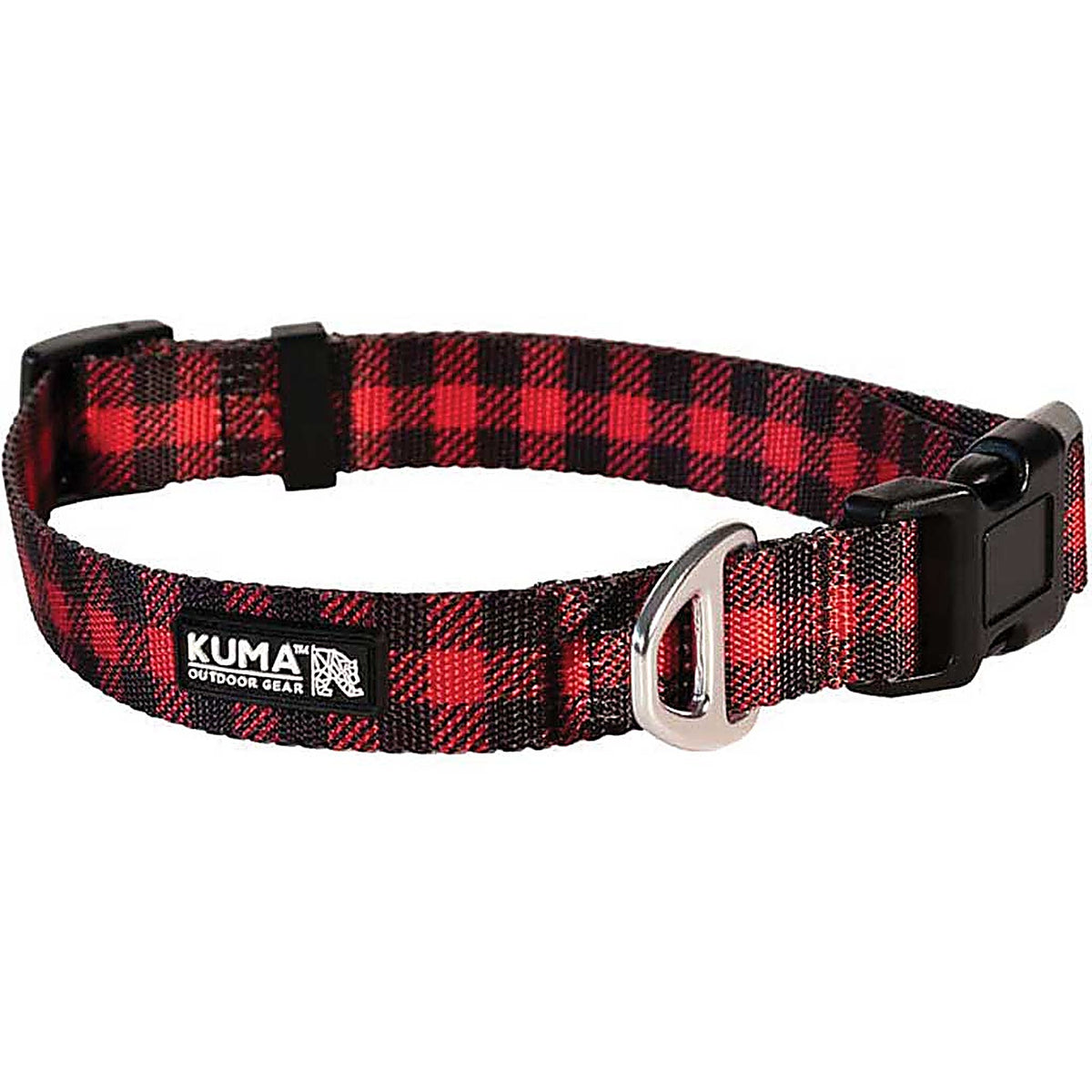 Kuma Outdoor Gear - 703-KM-LBCL-RB-M - Lazy Bear Dog Collar - Medium - 14-20in- Red/Black