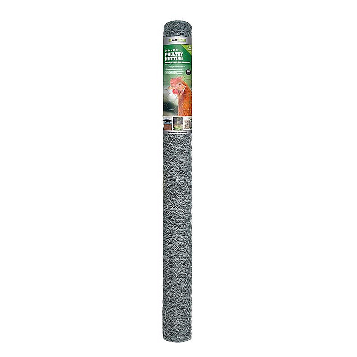 Garden Zone 163625 36 in. H x 25 ft. L 20 Ga. Silver Poultry Netting