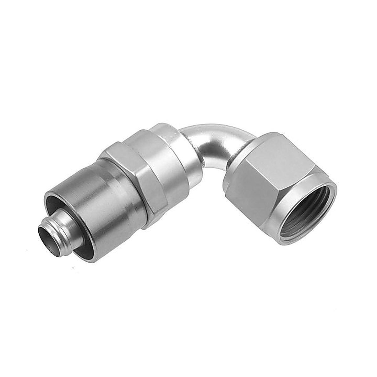 Red Horse Performance - 7090-08-5 - 08 an 90 Degree Crimp Style Hose End - Clear