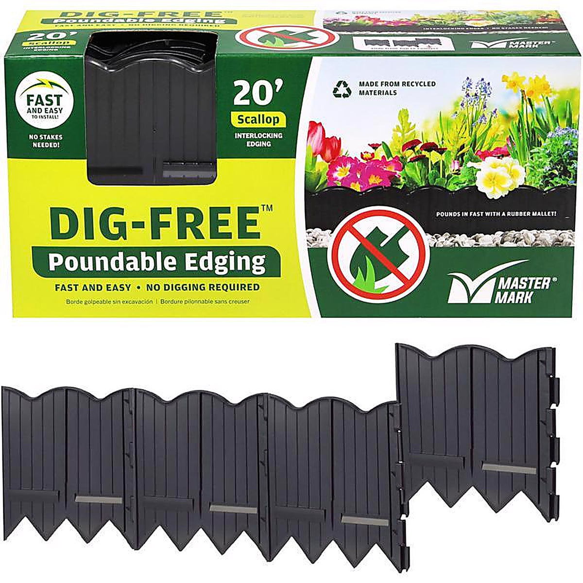 Master Mark 97220 20 ft. L x 6 in. H Plastic Black Lawn Edging