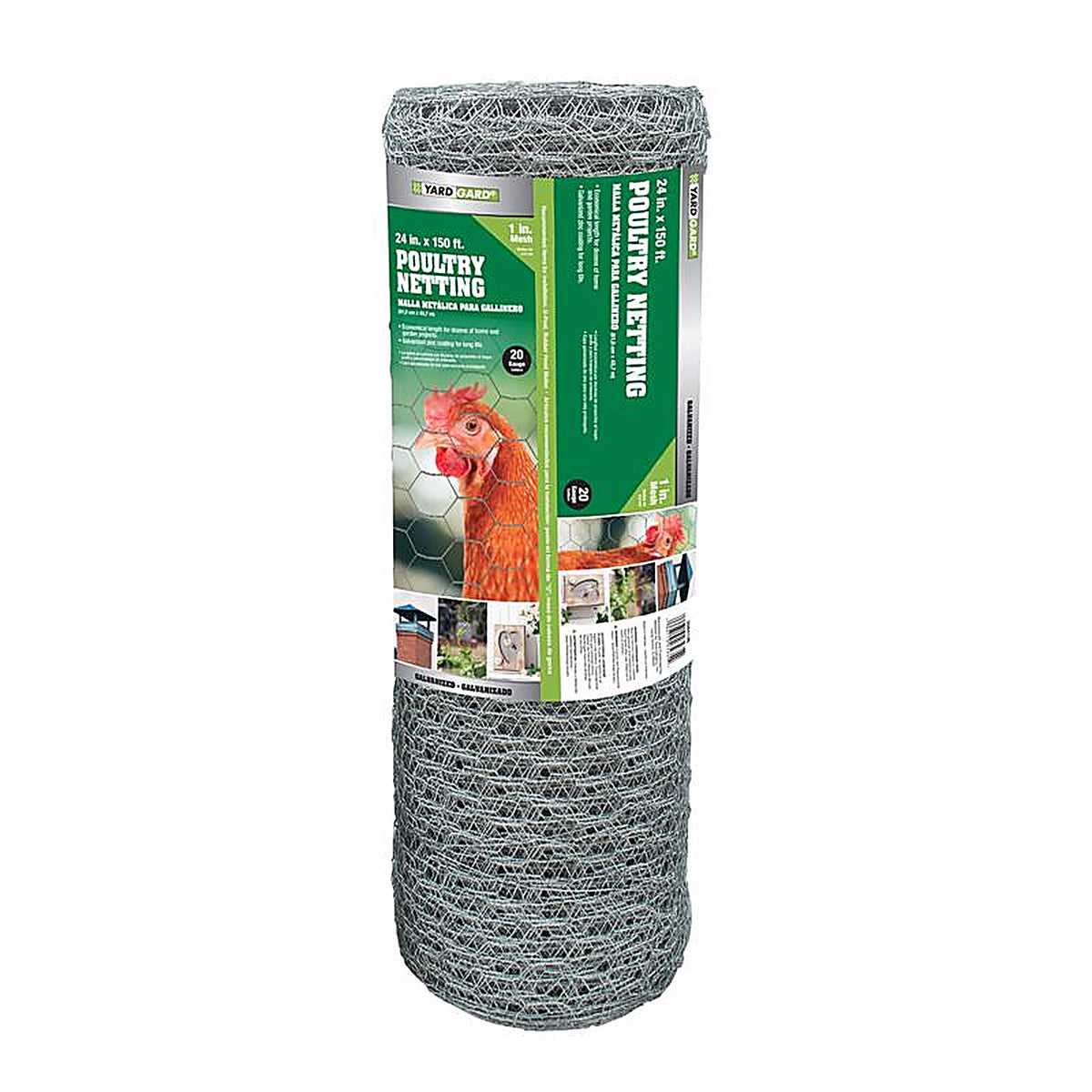 Garden Zone 162415 24 in. H x 150 ft. L 20 Ga. Silver Poultry Netting