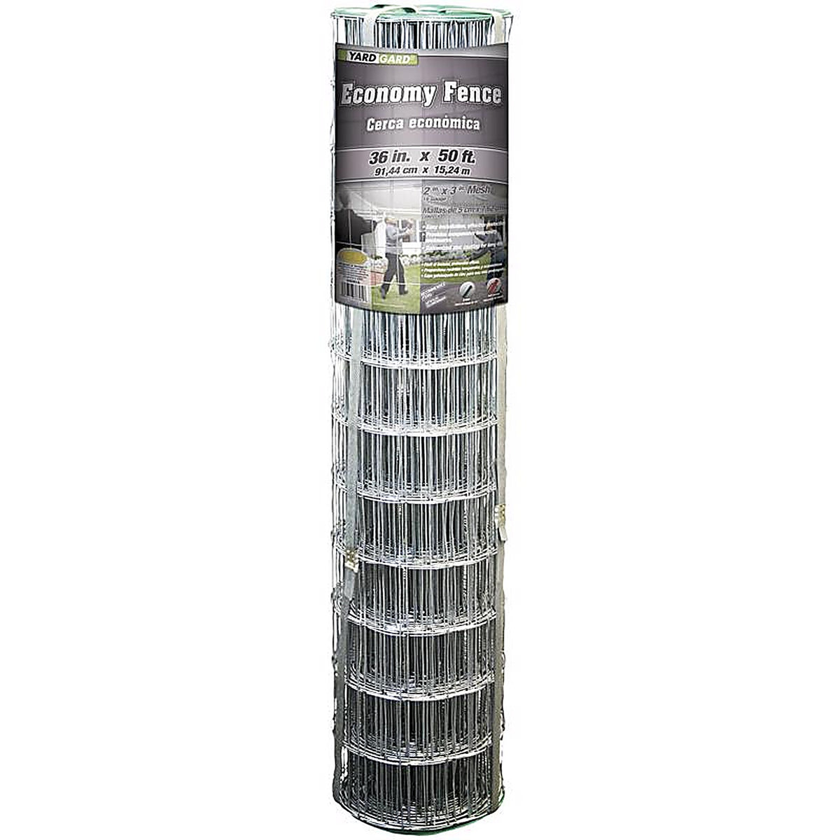 Garden Zone 33650 36 in. H x 50 ft. L Galvanized Steel Garden Fence Silver