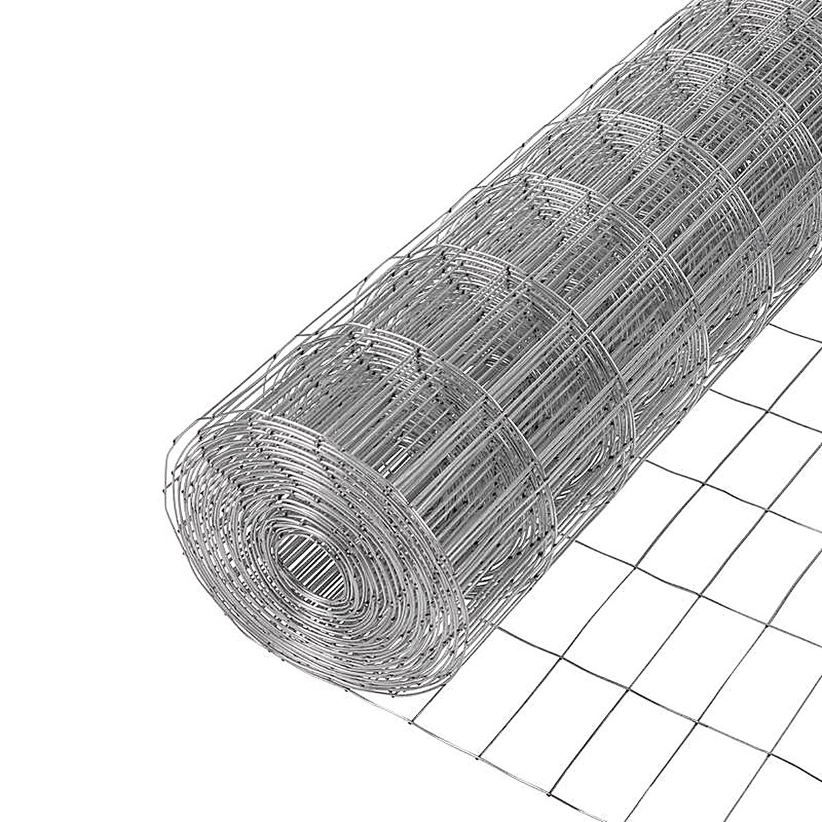 Garden Zone 33650 36 in. H x 50 ft. L Galvanized Steel Garden Fence Silver