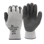 Atlas 451L-09.RT Therma Fit Unisex Indoor/Outdoor Rubber Latex Cold Weather Work Gloves Gray L 1 pair