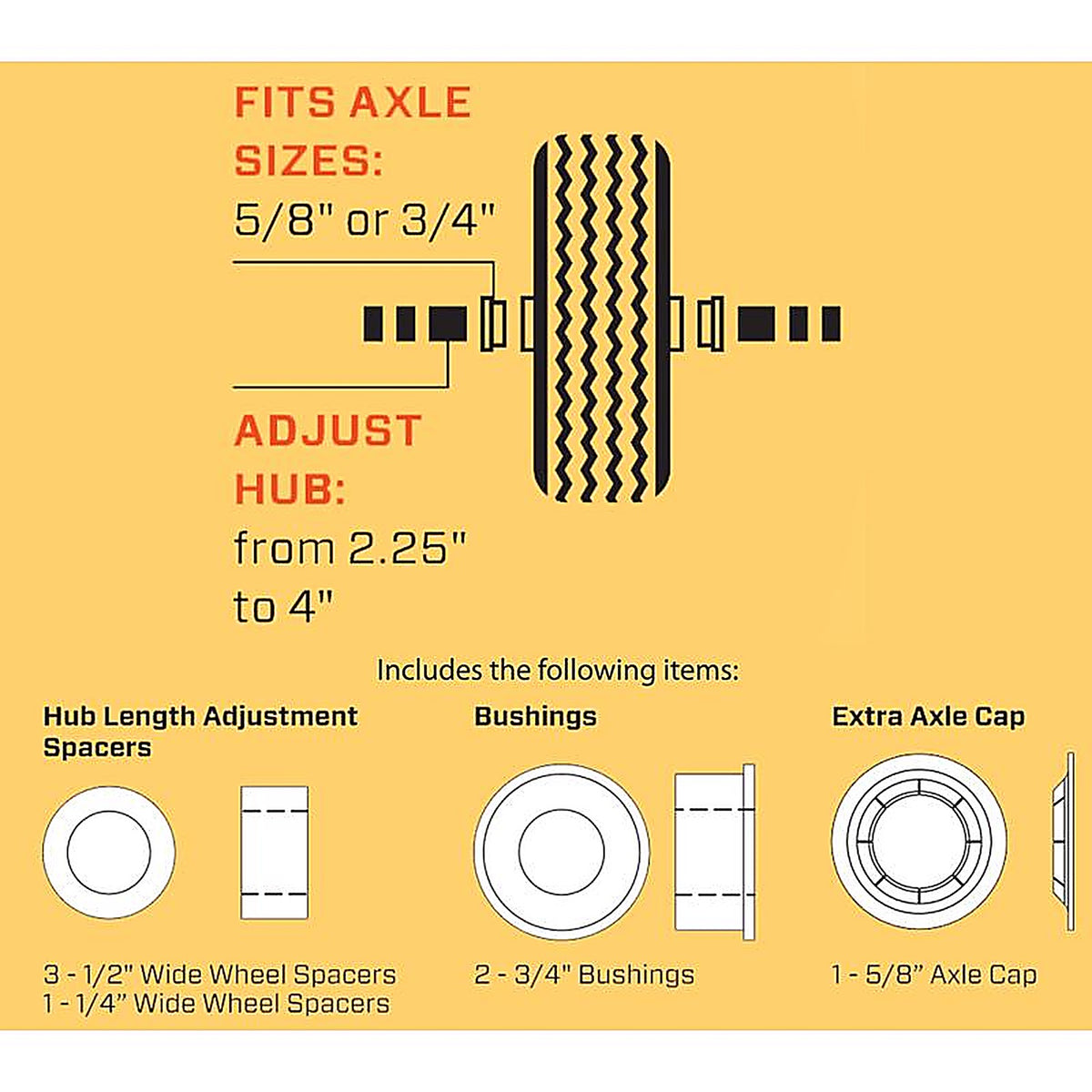Marathon 20210 Universal Fit 4 in. Dia. x 10 in. Dia. 300 lb. capacity Offset Hand Truck Tire Rubber 1/Pack