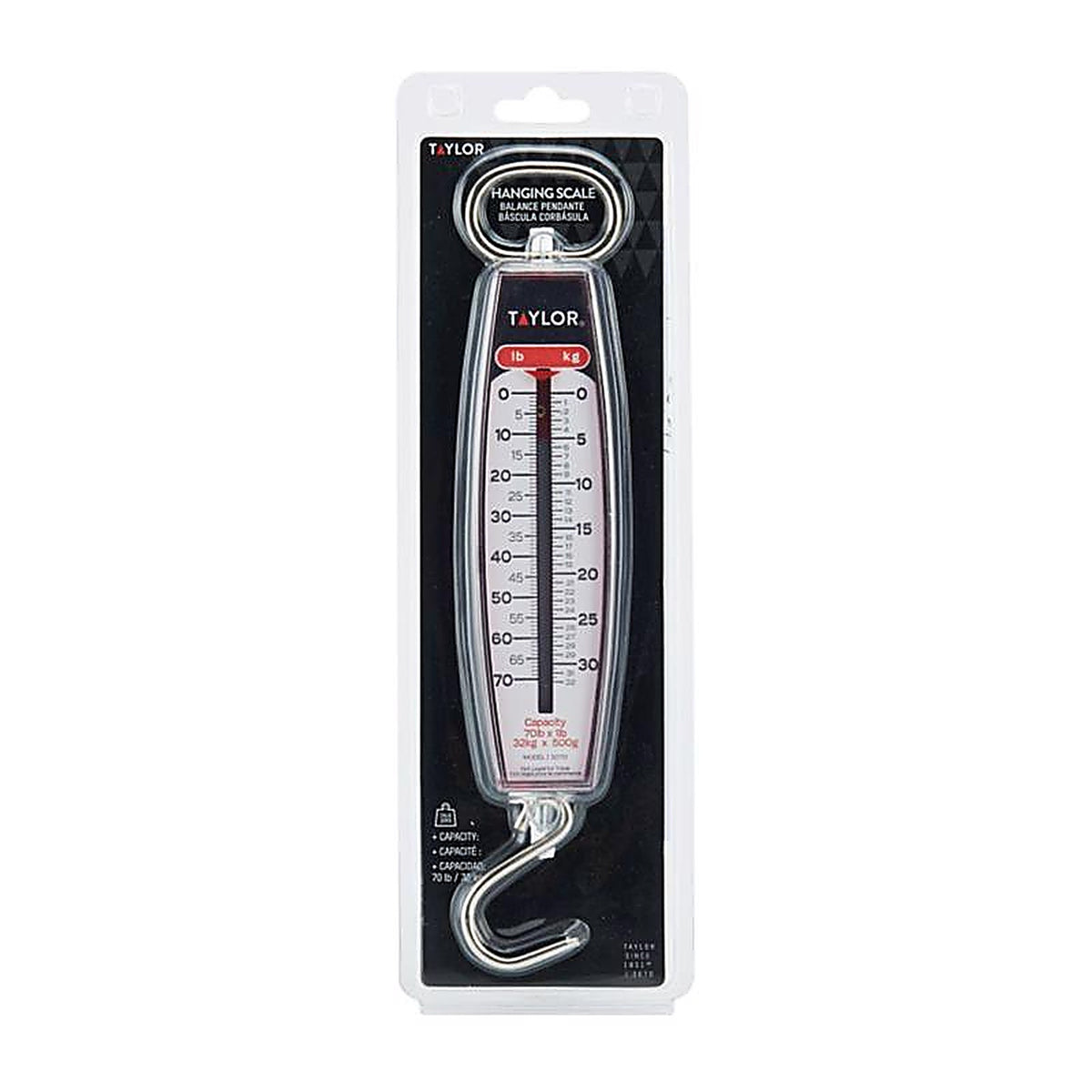 Taylor 30704104 White Analog Hanging Scale 70 lb.