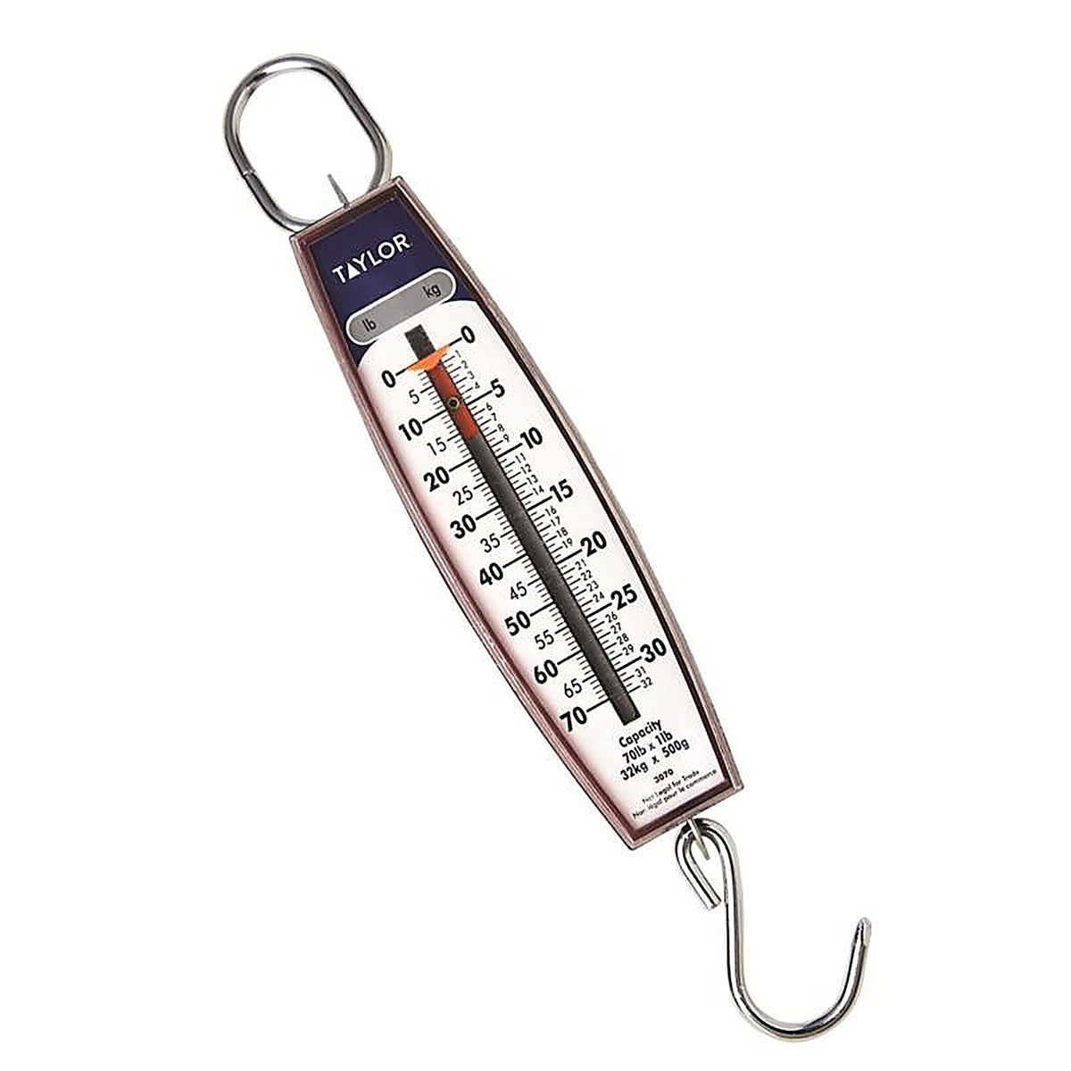 Taylor 30704104 White Analog Hanging Scale 70 lb.