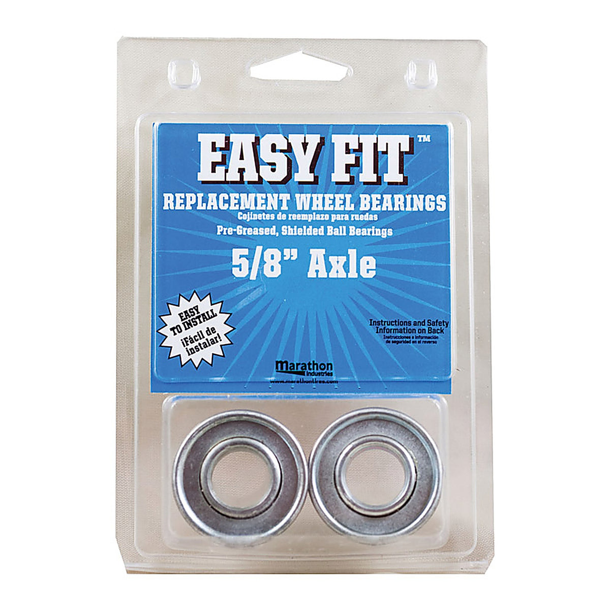 Marathon 60001 Easy Fit 500 lb. capacity Wheel Bearings Steel 2/Pack