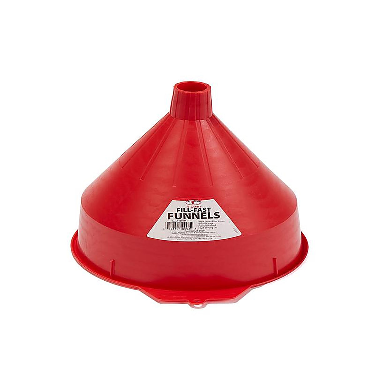 Miller 100021 Orange 10-1/2 in. H Plastic 192 oz. Funnel