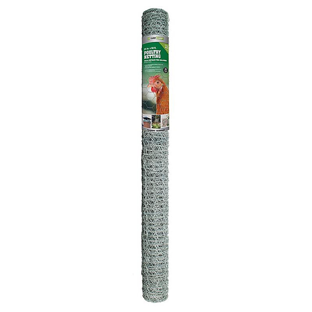Garden Zone 162450 24 in. H x 50 ft. L 20 Ga. Silver Poultry Netting