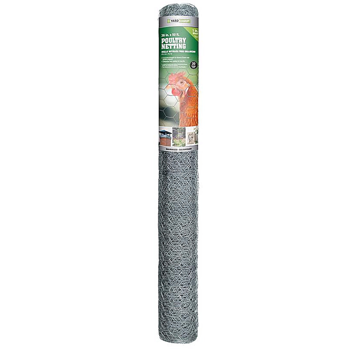 Garden Zone 163650 36 in. H x 50 ft. L 20 Ga. Silver Poultry Netting
