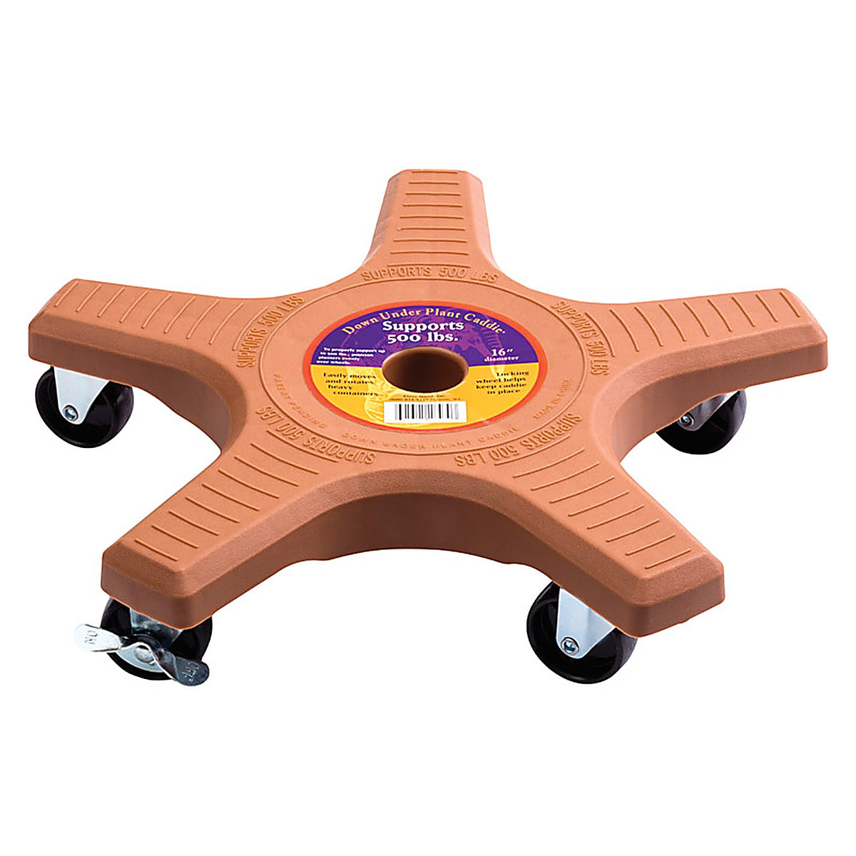 Down Under 18430 Decksaver 3 in. H x 16 in. W x 16 in. D Plastic Plant Caddy Terracotta