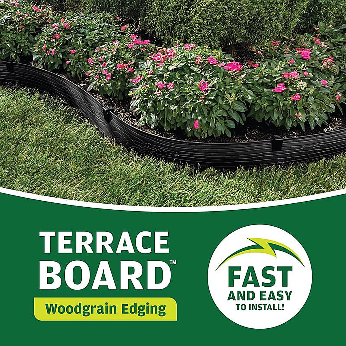Master Mark 94440 Terrace Board 40 ft. L x 4 in. H Plastic Black Lawn Edging