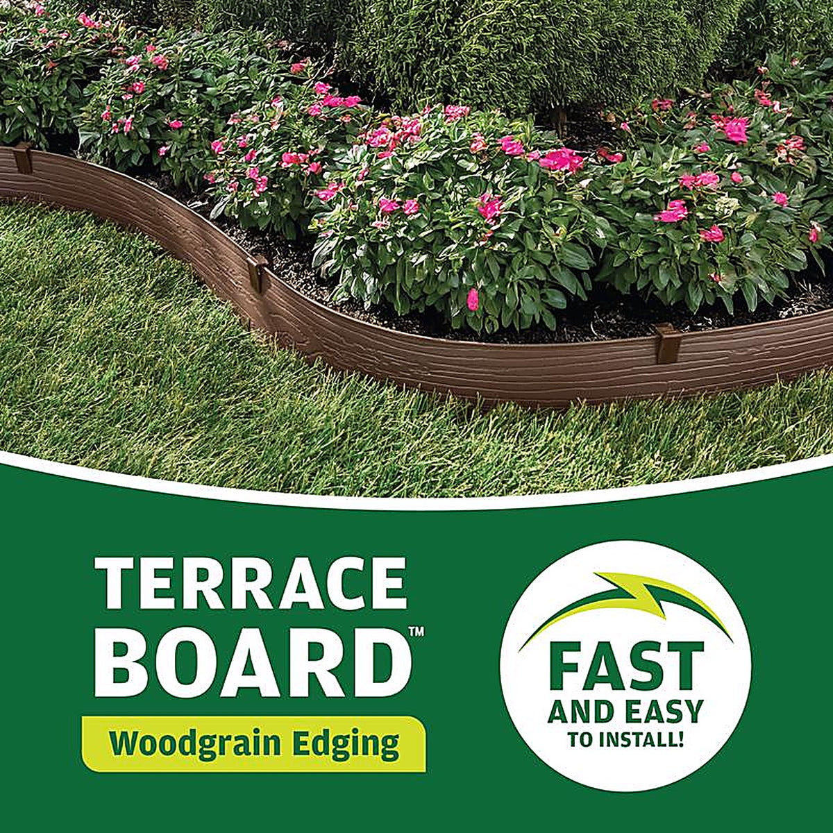 Master Mark 94340 Terrace Board 40 ft. L x 4 in. H Plastic Brown Lawn Edging