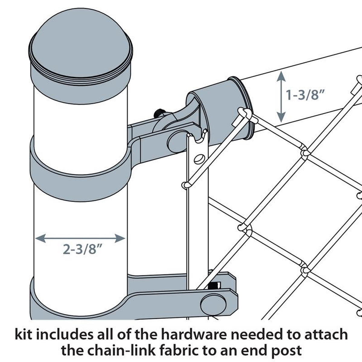 Midwest Air Technologies 328644C YardGard 6 in. H Aluminum Chain Link Fence End/Gate Post Kit
