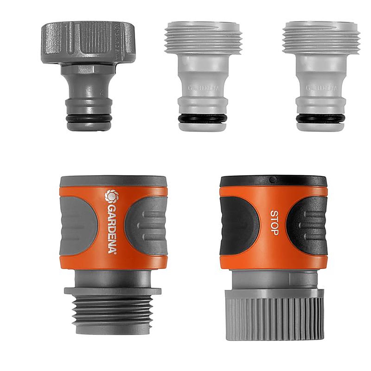 Gardena 36004 1/2 & 5/8 in. Nylon/ABS Threaded Female/Male Quick Connector Hose Set