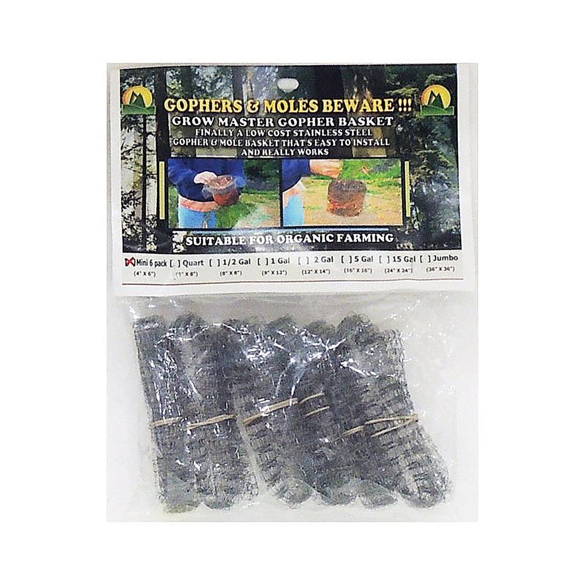 Grow Master 4832 Gopher Basket Mini 4 in. W Gray Stainless Steel Plant Support