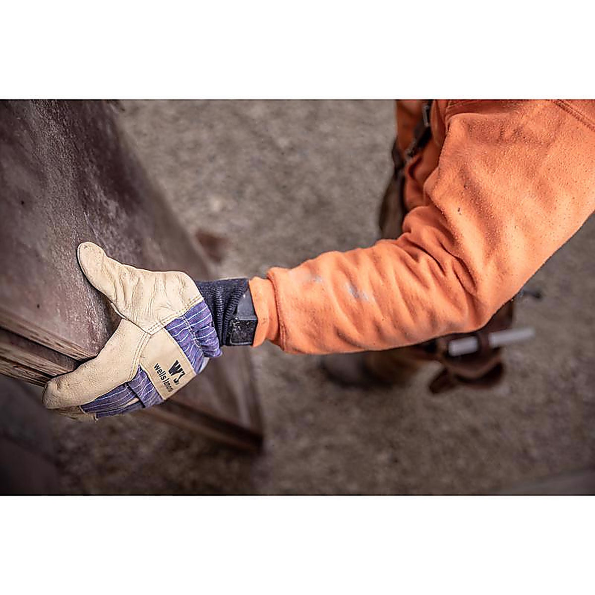 Wells Lamont 5127L Men's Outdoor Palomino Leather Cold Weather Work Gloves Blue/Tan L 1/Pack
