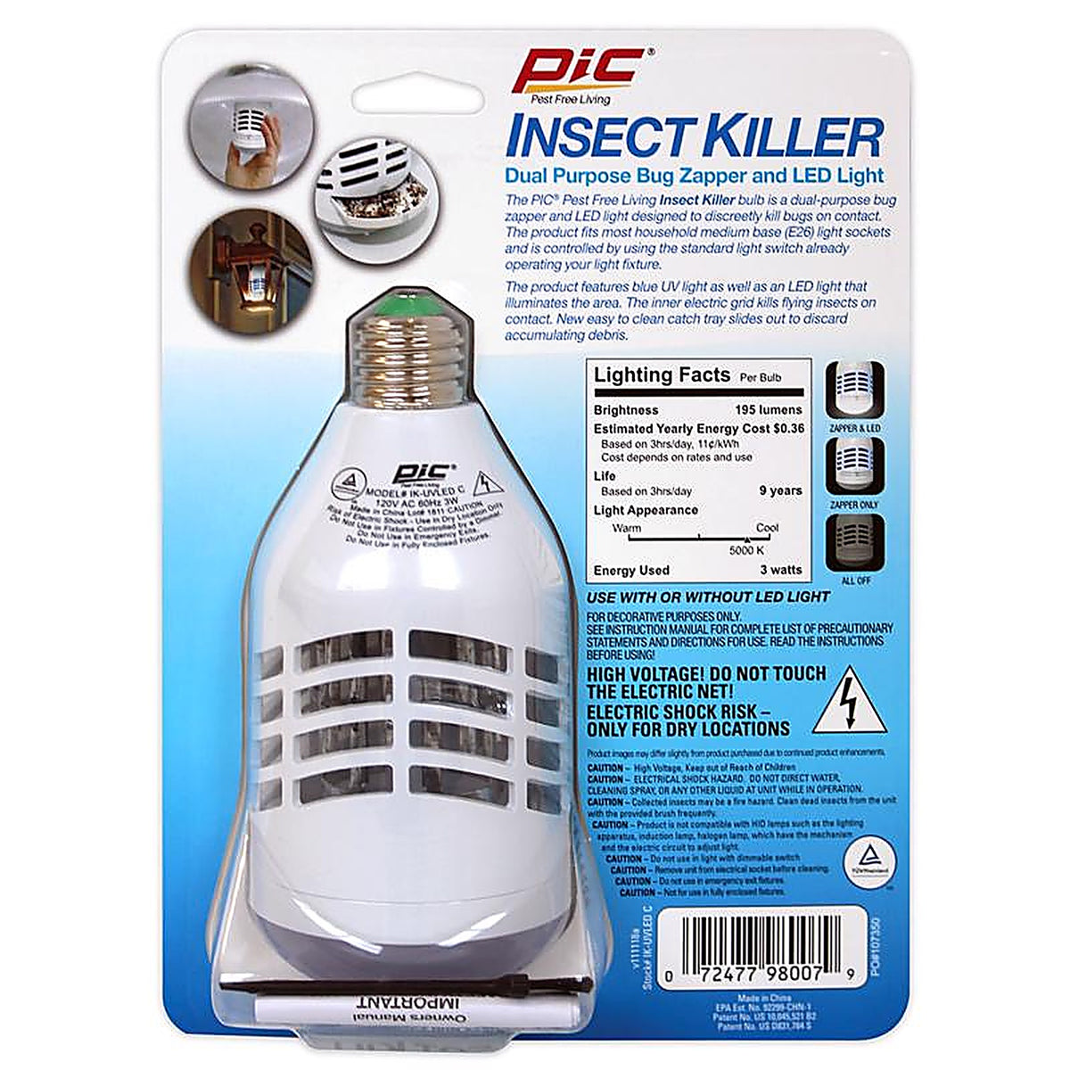 PIC IKC PIC Indoor and Outdoor Electric Insect Killer Replacement Bulb 855 sq. ft.