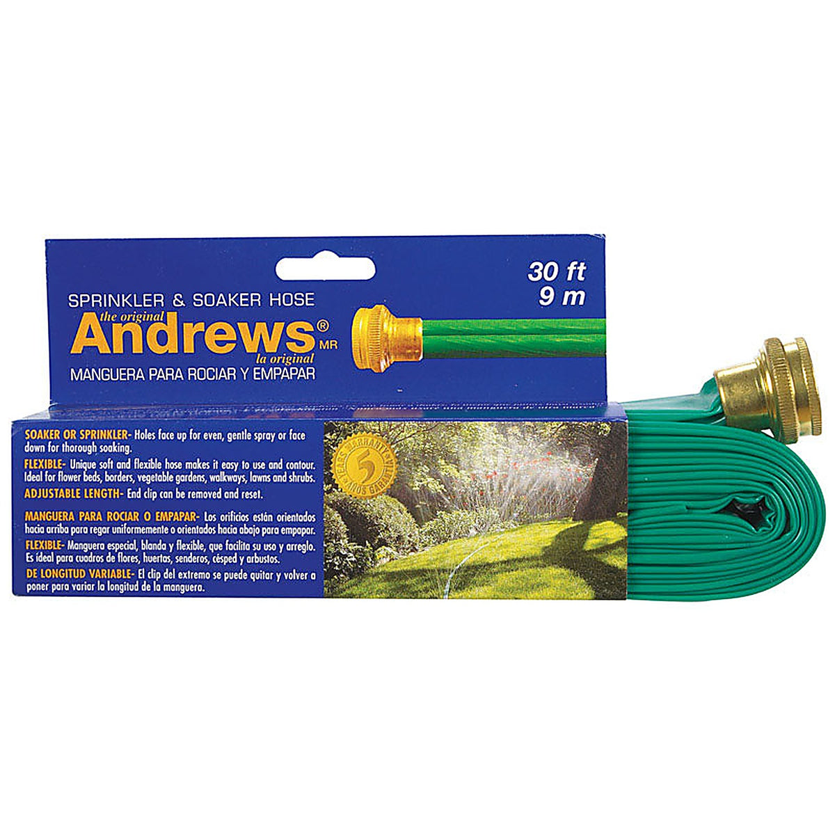 Andrews 10-12346 1 in. Dia. x 30 ft. L Green Vinyl Gentle Soaker