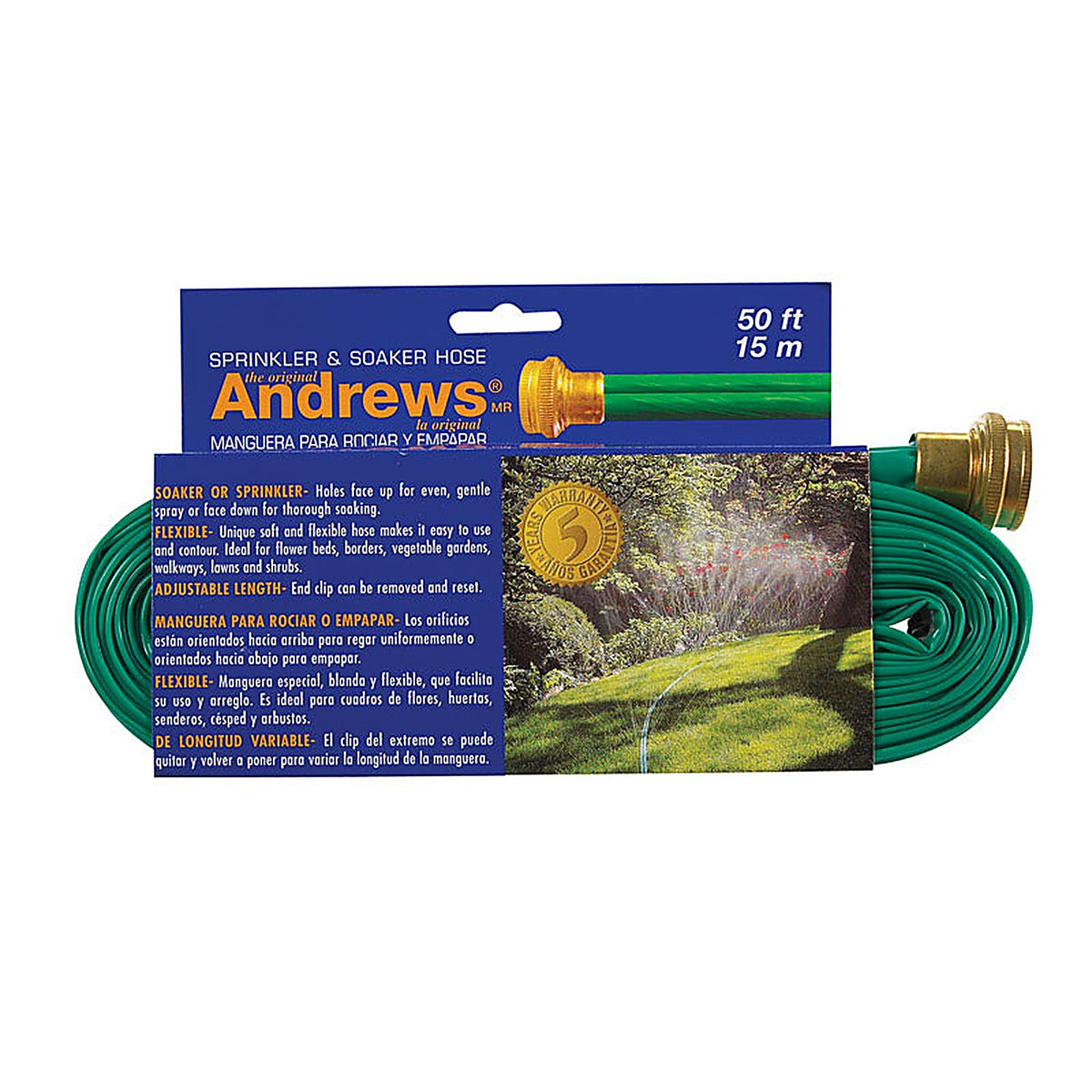 Andrews 10-12348 1 in. Dia. x 50 ft. L Green Vinyl Gentle Soaker