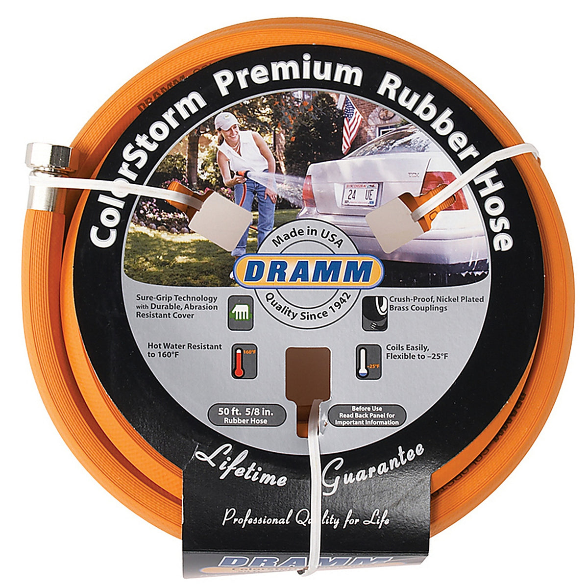 Dramm 10-17000 Colorstorm 5/8 in. Dia. x 50 ft. L Heavy-Duty Assorted Rubber Garden Hose
