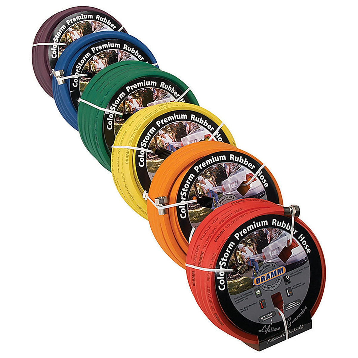 Dramm 10-17000 Colorstorm 5/8 in. Dia. x 50 ft. L Heavy-Duty Assorted Rubber Garden Hose