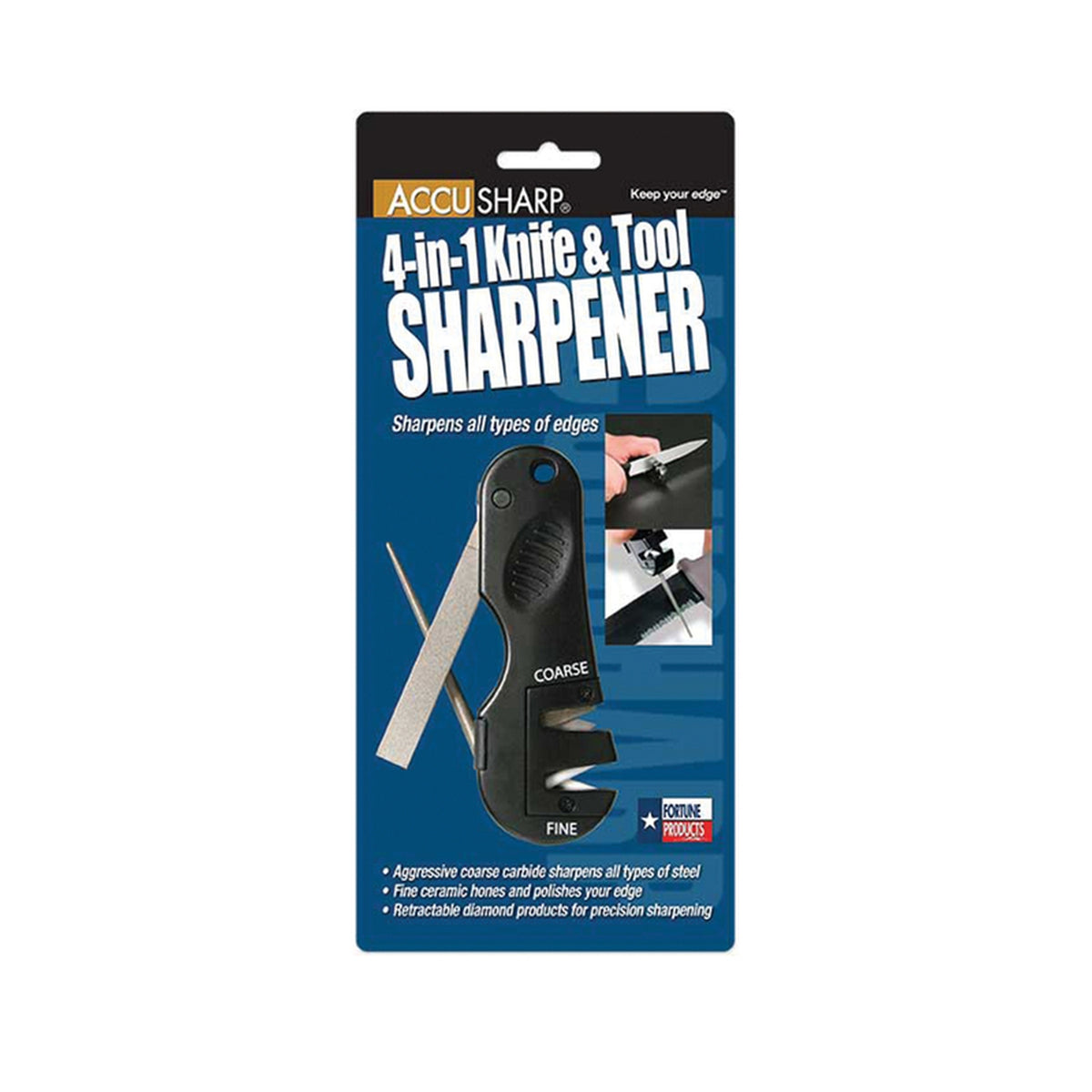 Accusharp 029C 4-in-1 Matte Tungsten Carbide Multi-Function Sharpening Tool
