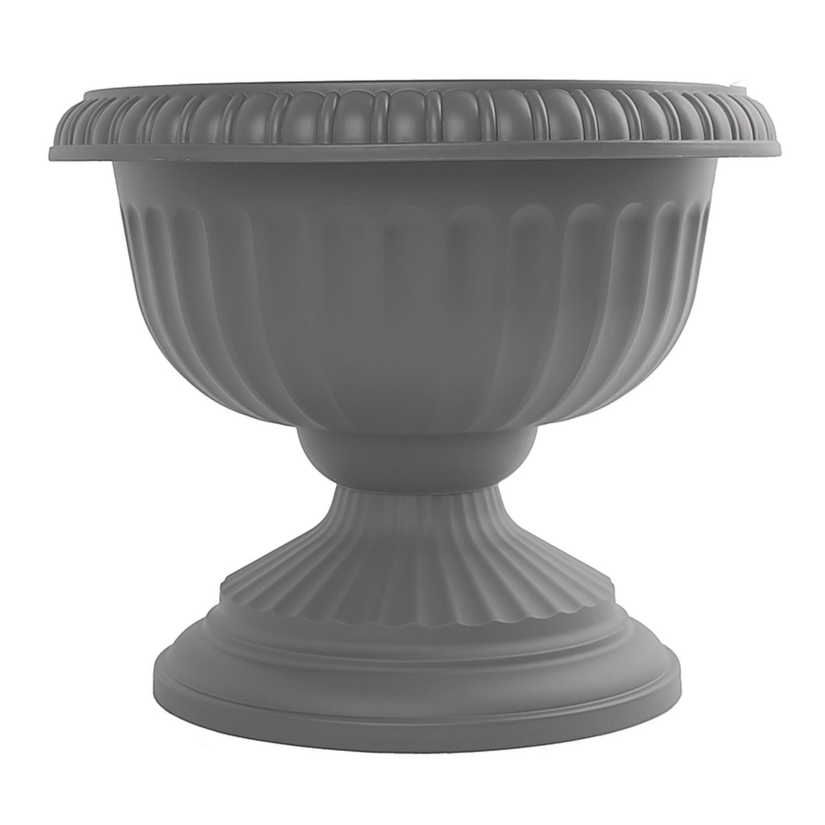 Bloem GU18-908 14.8 in. H x 17.8 in. Dia. Plastic Grecian Urn Flower Pot Charcoal