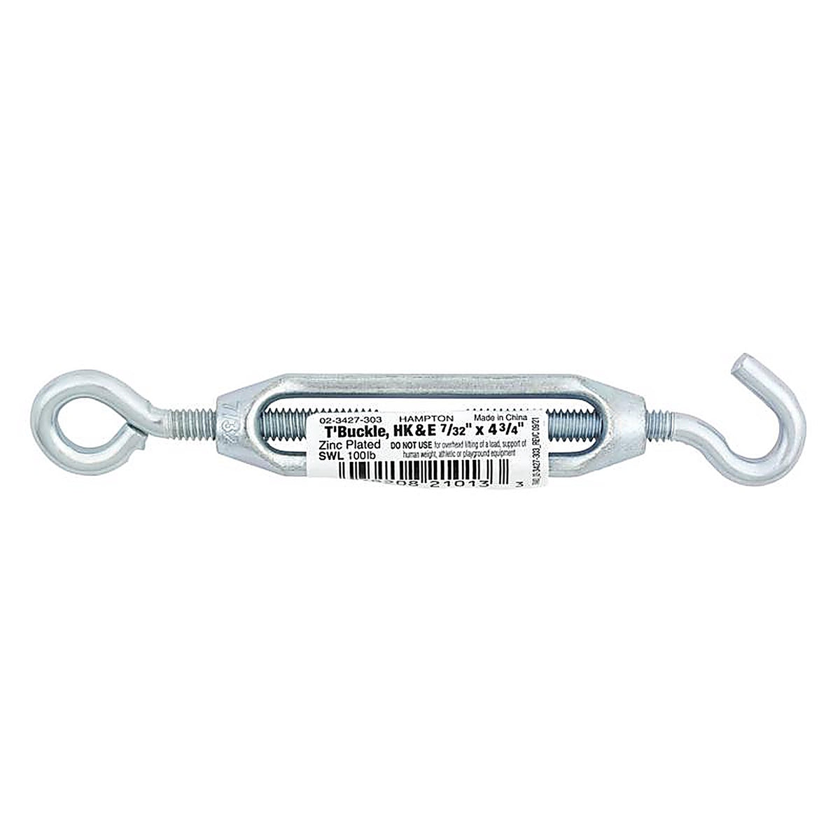 Hampton 02-3427-303 Zinc-Plated Aluminum/Steel Turnbuckle 120 lb.
