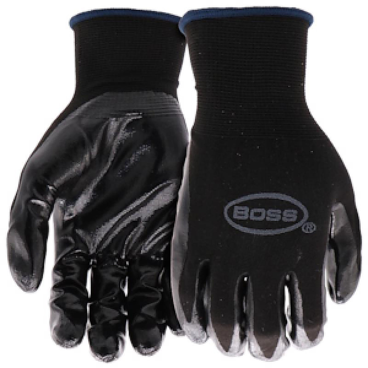 Boss 8442L JobMaster Men's Indoor/Outdoor Palm Gloves Black/Gray L 1 pair