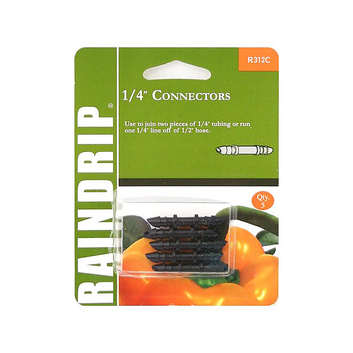 Raindrip R312CT Barbed 1/4 in. Drip Irrigation Connector 5/Pack