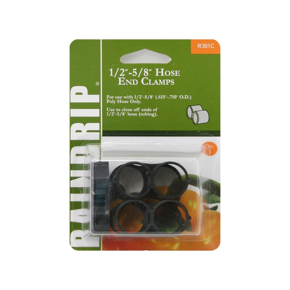 Raindrip R301CT Hose End Clamp 5/Pack