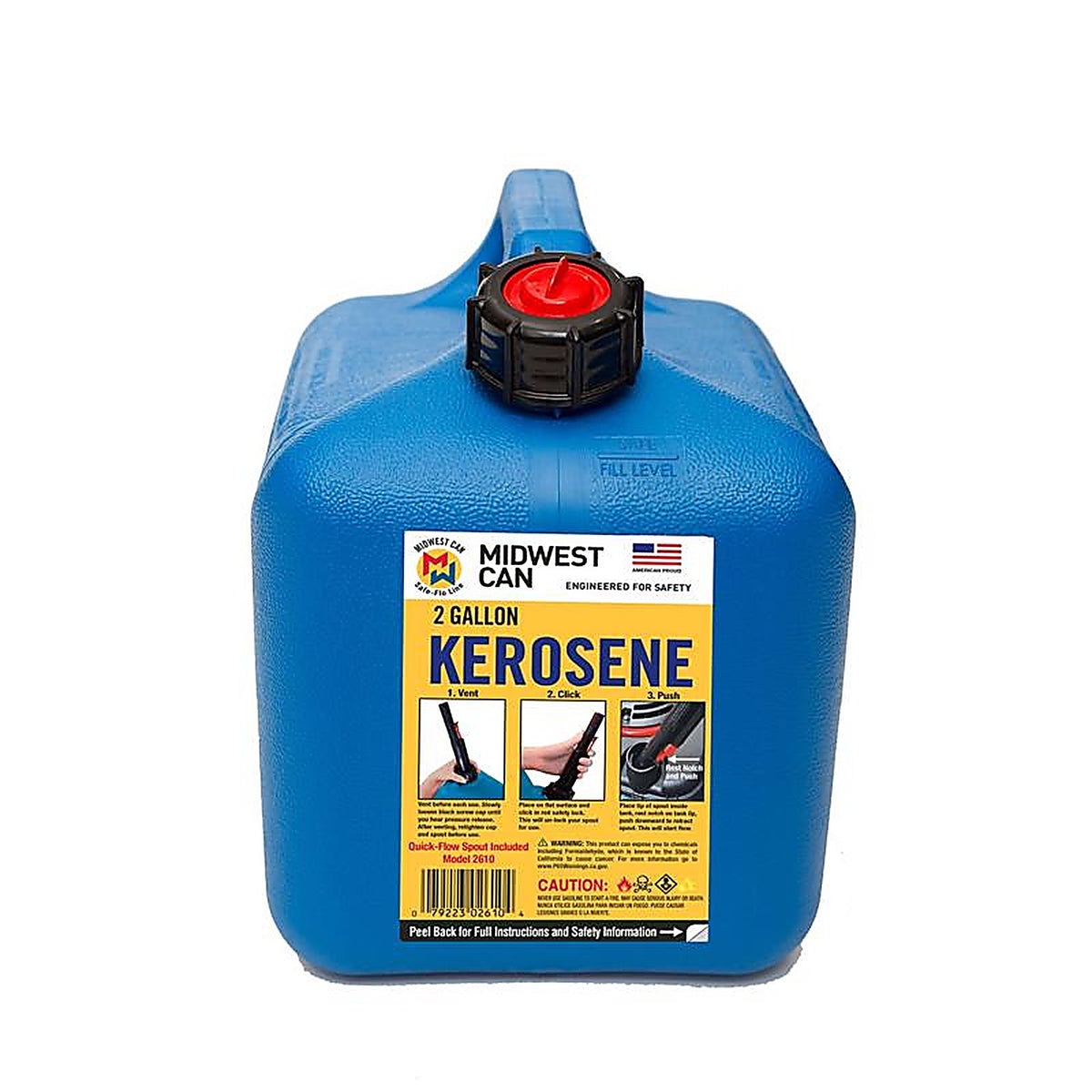 Midwest Can 2610 FlameShield Safety System Plastic Kerosene Can 2 gal.