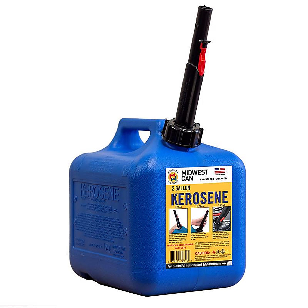 Midwest Can 2610 FlameShield Safety System Plastic Kerosene Can 2 gal.