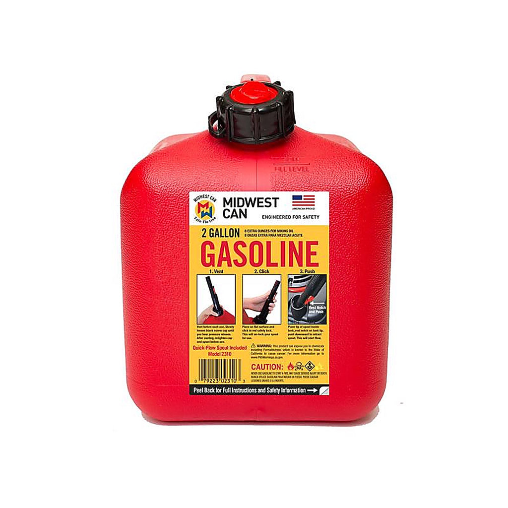 Midwest Can 2310 FlameShield Safety System Plastic Gas Can 2 gal.