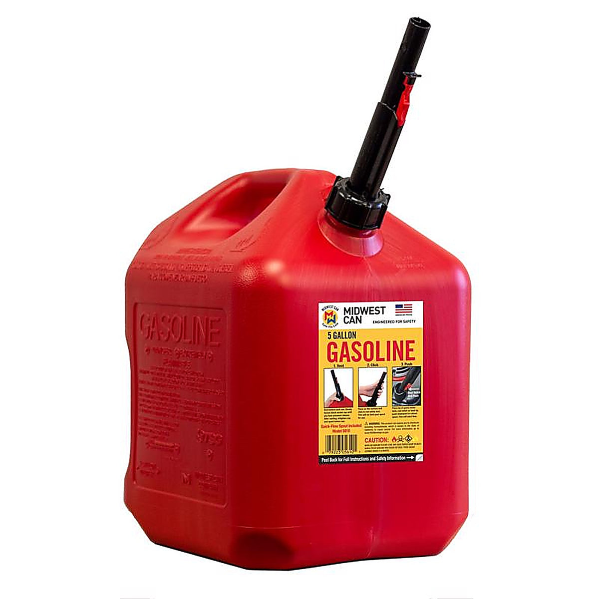 Midwest Can 5610 FlameShield Safety System Plastic Gas Can 5 gal.