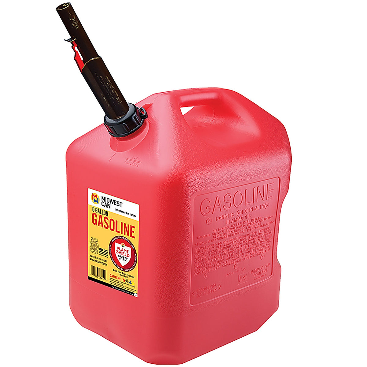 Midwest Can 6610 FlameShield Safety System Plastic Gas Can 6 gal.
