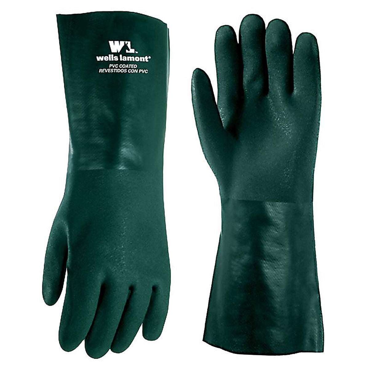 Wells Lamont 167L Men's Indoor/Outdoor PVC Chemical Gloves Green L 1 pair